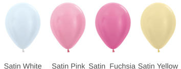 Satin White Satin Pink Satin  Fuchsia Satin Yellow