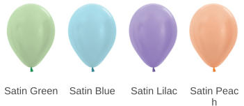 Satin Lilac Satin Peach Satin Green Satin Blue