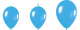 Left to Right - 30cm (12in) round - 30cm Link-o-loon - 40cm (16in) round
