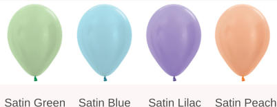 Satin Lilac Satin Peach Satin Green Satin Blue